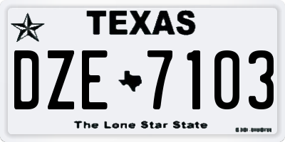 TX license plate DZE7103
