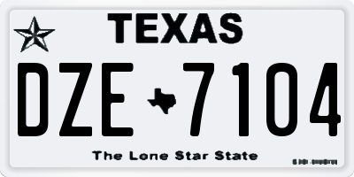 TX license plate DZE7104