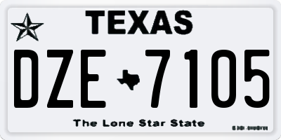 TX license plate DZE7105