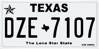 TX license plate DZE7107