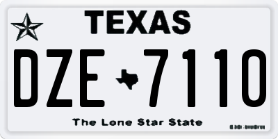 TX license plate DZE7110