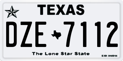 TX license plate DZE7112