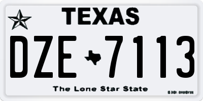 TX license plate DZE7113