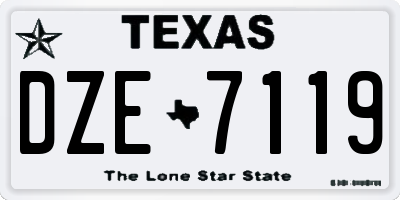 TX license plate DZE7119