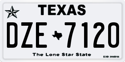 TX license plate DZE7120