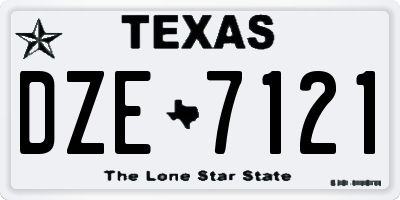 TX license plate DZE7121
