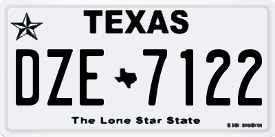 TX license plate DZE7122