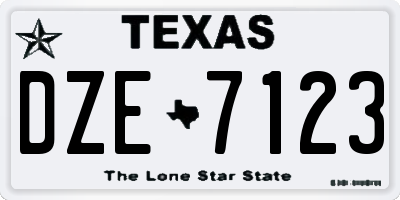 TX license plate DZE7123