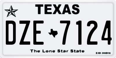 TX license plate DZE7124
