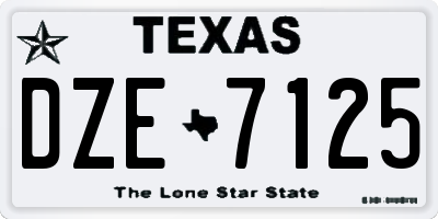 TX license plate DZE7125
