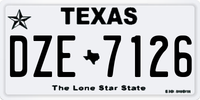 TX license plate DZE7126