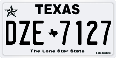 TX license plate DZE7127