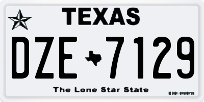 TX license plate DZE7129
