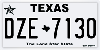 TX license plate DZE7130
