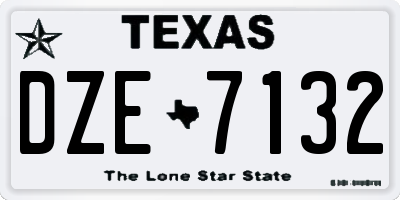 TX license plate DZE7132