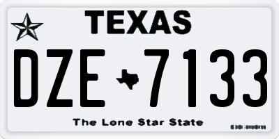 TX license plate DZE7133