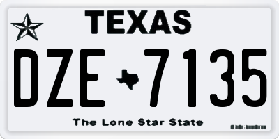 TX license plate DZE7135