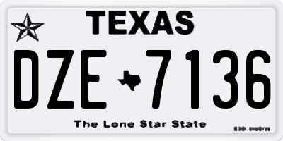 TX license plate DZE7136