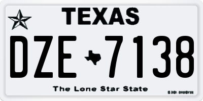 TX license plate DZE7138