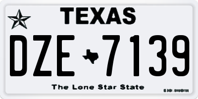 TX license plate DZE7139