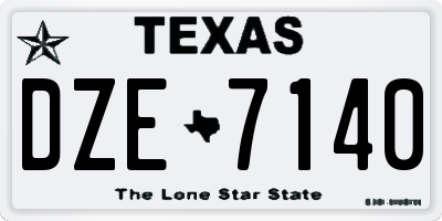 TX license plate DZE7140