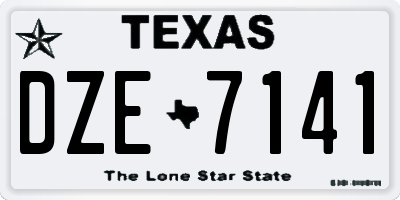 TX license plate DZE7141