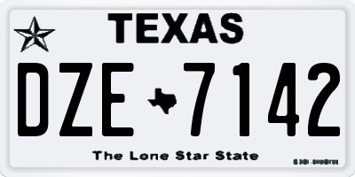 TX license plate DZE7142