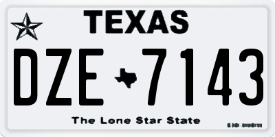 TX license plate DZE7143