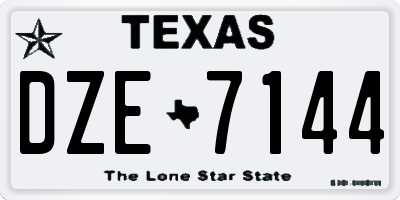 TX license plate DZE7144