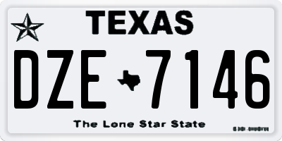 TX license plate DZE7146