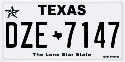 TX license plate DZE7147
