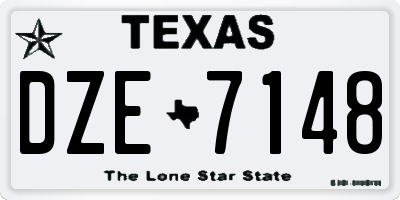 TX license plate DZE7148
