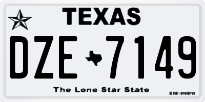 TX license plate DZE7149