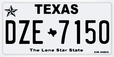 TX license plate DZE7150