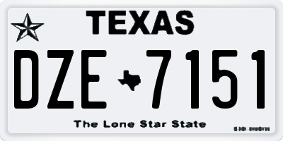 TX license plate DZE7151