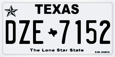 TX license plate DZE7152