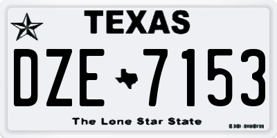 TX license plate DZE7153