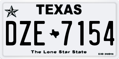 TX license plate DZE7154