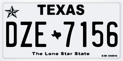TX license plate DZE7156