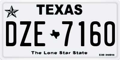 TX license plate DZE7160