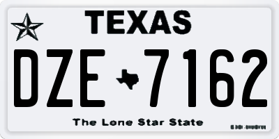TX license plate DZE7162