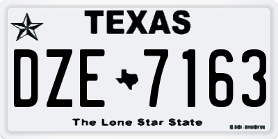 TX license plate DZE7163