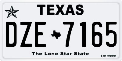 TX license plate DZE7165