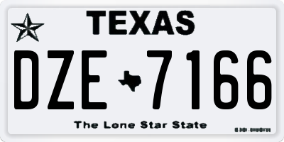 TX license plate DZE7166