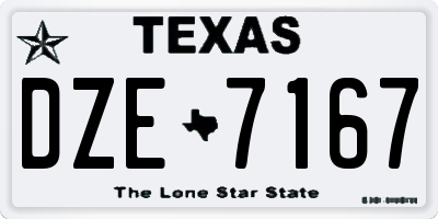TX license plate DZE7167