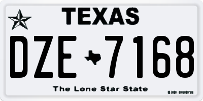 TX license plate DZE7168