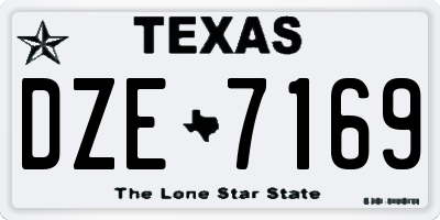 TX license plate DZE7169