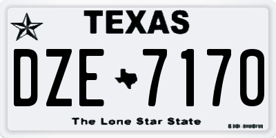 TX license plate DZE7170