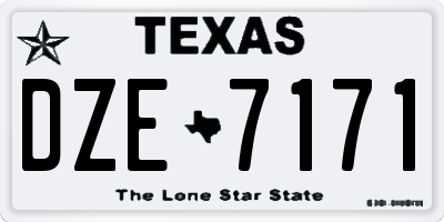 TX license plate DZE7171