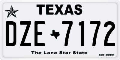 TX license plate DZE7172
